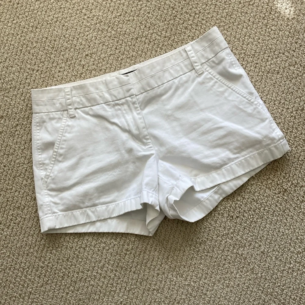 J. Crew Chino Shorts Size 2 Thick Fabric Beige Like New Boating Casual Preppy